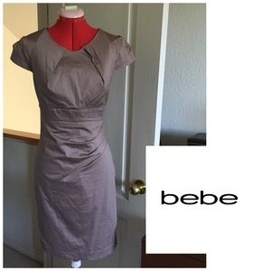 Bebe taupe cotton sheath dress- NWOT